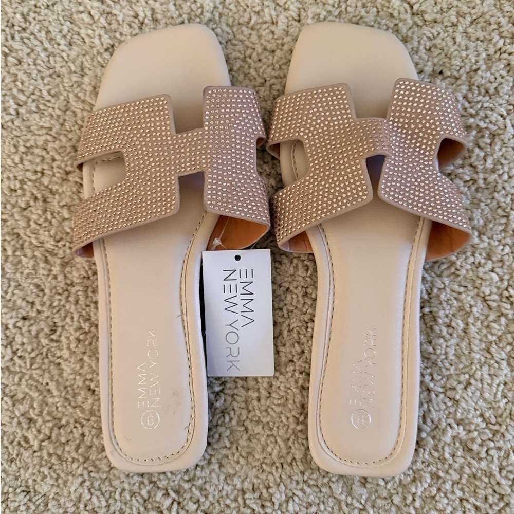 Tan Slide Sandals